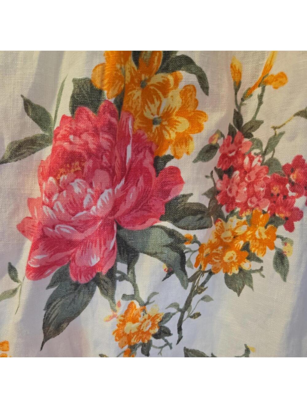 Cythina Rowley 100% Linen Summer Dress Floral Boho sz 6 cottagecore - Picture 3 of 9